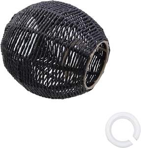 Black Rattan Pendant Lampshade Wholesale Handwoven Coastal Minimalist Light Shade for Home Garden Chandelier Decor - Product Image 4
