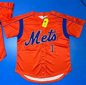 Camiseta de Béisbol Personalizada con Bordado de los Mets, Camiseta de Béisbol con Botones a Precio Económico, Camiseta de Béisbol al Por Mayor - Product Image 1