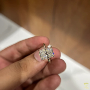 Premium Radiant Cut Moissanite Diamond <b>Ring</b> 925 Sterling <b>Silver</b> High Sparkle <b>Solitaire</b> <b>Ring</b> - Product Image 1