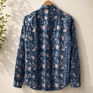 Women's Floral Print Chiffon Button Down Shirt <b>Long</b> Sleeve Turn-down Collar Loose Fit Casual Spring <b>Summer</b> <b>Top</b> - Product Image 3