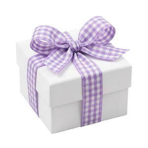 Wholesale 15mm Lavender White Checks Gingham Grosgrain <b>Ribbon</b> for Baby Shower Decor Hair Accessories Party Favors Gift Packaging - Product Image 4