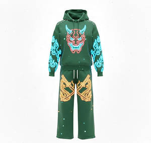 Sweat-shirt à capuche futuriste pour homme avec motifs néon et graphiques électroniques, style cyber vibrant - Product Image 1