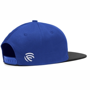 หมวกแก๊ปแบบ Snapback 6 แผงสองสีแบบกำหนดเอง – หมวกสตรีทแวร์ปีกแบนสีน้ำเงินและสีดำระดับพรีเมียม ขายส่งแบบ OEM - Product Image 5