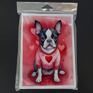 Whimsical Boston Terrier การ์ดอวยพร A7วาเลนไทน์ของฉันแพ็คการ์ดเปล่า8ใบพร้อม5x7ขนาดซองจดหมาย - Product Image 3