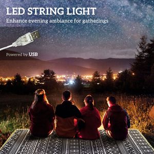 Tappeto da Esterno Reversibile 10 X 8 con Luci USB e Borsa per il Trasporto, per Campeggio e Patio - Product Image 4