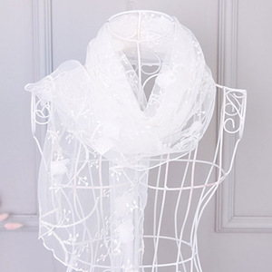 Écharpe de cou élégante en maille perlée fabriquée en Corée pour femmes, mode estivale SC-32 - Product Image 5