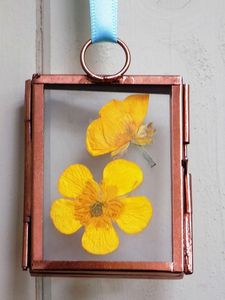 Vintage Copper Hanging <b>Photo</b> <b>Frame</b> <b>Double</b> Glass Pressed Flower <b>Frame</b> Minimalist Metal Floating Picture Display Home Decor <b>Frames</b> - Product Image 1