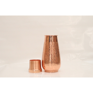 Pure Copper Bedroom Water Bottle with Inbuilt Glass Lid Handcrafted Copper Water Bottle For Home And Office Use - Product Image 4
