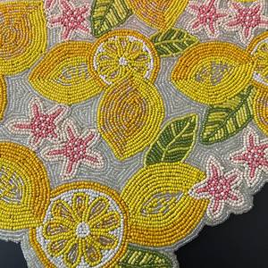 Embroidered Lemon Pattern <b>Table</b> <b>Runner</b> Bohemian Style Plant Design Washable Home Decor - Product Image 3