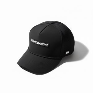 Custom Logo Black Golf Cap 5 Panel Waterproof PU Leather Hat Adjustable Sports Cap Wholesale - Product Image 3