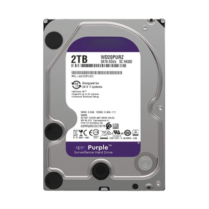 2TB 紫色内置硬盘 3.5 英寸 SATA 6Gb/s 5400RPM 64MB 缓存 高可靠性金属外壳 视频存储，确保安全 - Product Image 1