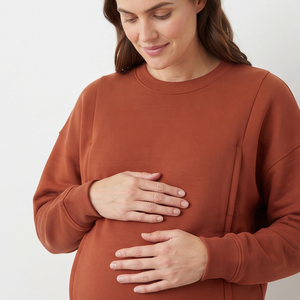 High Quality Winter Maternity Sweatshirt Women Long Sleeve <b>Nursing</b> Sweat Shirts Ladies Baggy Breastfeeding Sweatshirts Women's - Product Image 4