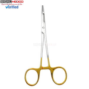 Aguja Olsen Hegar/Porta Suturas TC de Alemania, Acero Inoxidable, Anillos Dorados, 6.5 Pulgadas, Grado Premium, Manual, Certificado CE - Product Image 6
