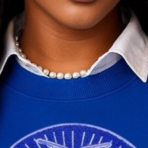เสื้อสเวตเชิ้ตปักลายตราสัญลักษณ์ Zeta Phi Beta Z Phi B ของชมรมนักศึกษากรีกแบบกำหนดเอง  ขอบสีน้ำเงินเข้ม คอกลม สำหรับใส่ในฤดูหนาว - Product Image 5