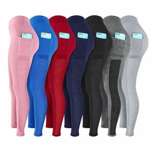 Pantalons de yoga à motif écossais 2023 avec poche en mesh, extensibles dans quatre sens, pour l'exercice, le fitness et la salle de sport - Product Image 1