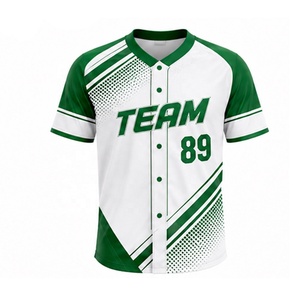 Ensemble de maillots de baseball d'équipe blanc et vert sublimé à manches courtes avec pantalon pour hommes adultes toutes saisons anti-humidité - Product Image 4