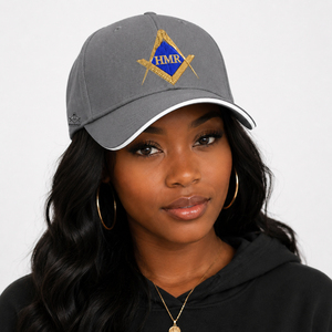 Casquette de baseball élégante en coton à visière incurvée, style franc-maçon, pour la Sœurité et les confréries grecques, avec emblèmes maçonniques hérités - Product Image 3