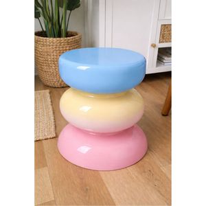 Table basse cylindrique de luxe en métal noir et blanc ombré, design moderne, pour salon, vente en gros - Product Image 5