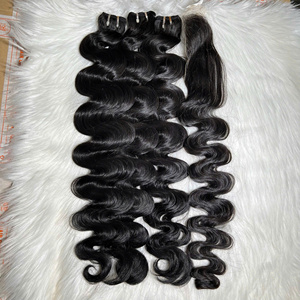 ผมมนุษย์ดิบยาวเต็มตัวทำจากผมเป็นลอนไม่พันกันผมสีดำธรรมชาติเกรด12A - Product Image 2