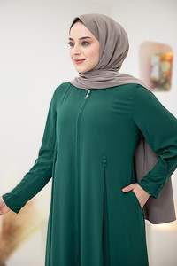 ชุดอาบายะห์มุสลิมไซส์ใหญ่สำหรับผู้หญิง ผ้าชีฟองเนื้อนุ่ม ระบายอากาศได้ดี ยาวคลุมเท้า แขนยาว กันยับ ชุดพื้นเมือง ขายส่ง รับผลิตแบบ OEM ODM - Product Image 5