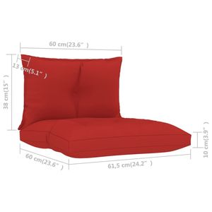 2 uds tela roja al aire libre palé sofá cojines colección de almohadas de calidad superior - Product Image 5