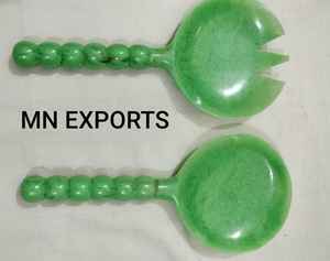 Juego de Cuchara y Tenedor para Ensalada de Resina Epoxi Ecológica, Apto para Lavavajillas, Atractivo Servidor de Ensalada, Cubertería, Cuchara Grande para Servir - Product Image 5