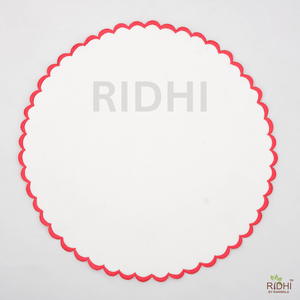 Mantel Individual de Algodón Blanco Puro Hecho a Mano por Ridhi con Bordado Rojo, Estampado Indio, 100% Algodón, Decoración de Mesa, Mantel Individual Reutilizable - Product Image 5