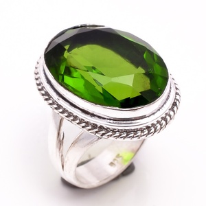 แหวนแฟชั่นทำด้วยมือของ925เงินสเตอร์ลิงสีฟ้าบุษราคัมเครื่องประดับที่มีคุณภาพตัดอย่างดี - Product Image 5