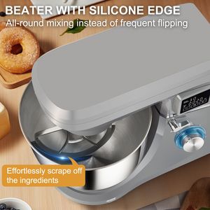 Impastatrice Planetaria da 660W a 6 Velocità con Schermo LCD e Ciotola Inclinabile in Acciaio Inox da 7,4 Qt per Impastare Torte - Product Image 4