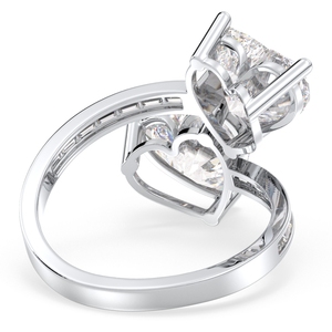 REYES New Design Heart Shape 4.2 Carat Moissanite Fine Jewelry in <b>925</b> Sterling <b>Silver</b> Engagement Promise <b>Rings</b> For Women - Product Image 4