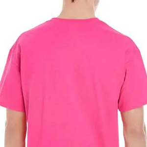Camiseta Casual de Manga Corta con Cuello Redondo para Hombre, Color Rosa, 100% Lana Merino, Ecológica, Transpirable, Diseño Liso, Estilo Tejido - Product Image 2