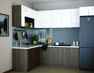 Vietnam Modern <b>Wall</b>-Mounted Kitchen <b>Cabinets</b> Durable Particle Board MDF Plywood Eco-Friendly <b>Metal</b> Handles Apartment Use 5 1 - Product Image 2