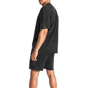Ensemble T-shirt et short pour homme effet délavé, personnalisable avec logo, respirant et séchage rapide – Collection été, Vente Flash - Product Image 2