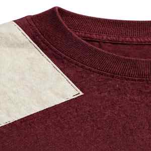 NEXTEX Unisex Color Block <b>T</b> <b>Shirt</b> Maroon <b>Cream</b> Soft Cotton Jersey Crew Neck Casual Tee - Product Image 5