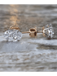 Pendientes de Diamantes Cultivados en Laboratorio, Ovalados, 2.60 Ct, Oro, Diseño Clásico de Perno, Engaste de Cuatro Puntas, Joyería Fina para Mujer - Product Image 2