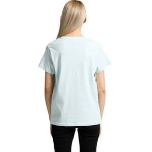 <b>Womens</b> O Neck Short Sleeve T Shirt Regular Fit Small Chest Print Clean <b>Back</b> Casual Wholesale Custom OEM Cotton Jersey Tee Shirts - Product Image 1