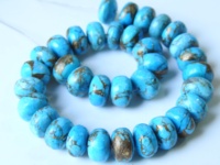 Perles ovales lisses en turquoise cuivrée bleue de 8 mm, certifiées pour la fabrication de bijoux, 9 pouces, trou de 0,50 mm, PME GemsBeads