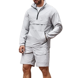Oem Logo personnalisé Nylon Polyester Hommes Survêtement Coupe-Vent Survêtement Ensemble Court Veste Demi-Zip et Short Ensemble Deux Pièces 2026 - Product Image 3