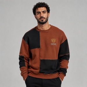 Sweat-shirt à col rond pour homme en molleton de coton épais, personnalisable avec logo, livraison incluse. - Product Image 6