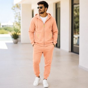 Conjunto Deportivo de Invierno para Hombre, 2 Piezas, Sudadera de Forro Polar con Estampado de Manga Larga y Pantalones, Sudadera con Capucha Informal de Color Sólido - Product Image 1