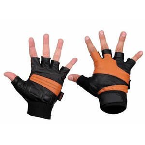 ถุงมือยกน้ำหนักยูนิเซ็กซ์คุณภาพดีที่สุดจาก SAAR INDUSTRIES ขายดี ถุงมือครึ่งนิ้วหนังวัวแท้ ปิดด้วยแถบตีนตุ๊กแก พร้อมที่รัดข้อมือ - Product Image 6