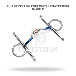 Bocado de hierro dulce tipo snaffle de mejilla completa con puerto bajo y cápsula para entrenamiento y control en equitación - Product Image 2