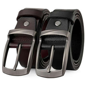 Cinturón de Cuero Minimalista de Cero Mantenimiento, Líneas Limpias, Herrajes Negros Mate, Unisex para Adultos, para Gimnasio, Deporte, Fitness, Running - Product Image 2