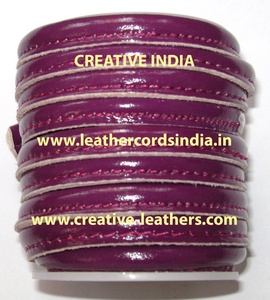 High Quality Maroon Plain Nappa Leather Drawcord (5mm Diameter) Eco-Friendly High Tenacity Coated for Garment Bags Home Use - Product Image 4