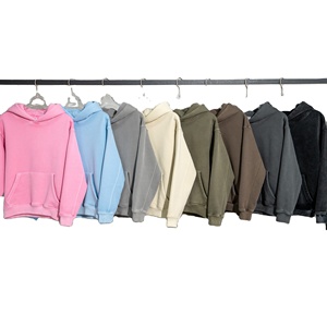 Sweat à capuche pour homme de haute qualité, 100% coton, coupe classique, molleton épais, épaules tombantes, uni, personnalisable - Product Image 1