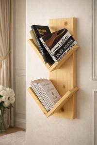 Modern Wooden Bookshelf Storage Rack for Living Room, Office & Bedroom Multi-Tier Display <b>Shelves</b> for Books - Product Image 2