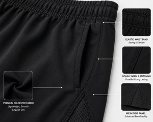 Shorts de sport athlétiques légers et performants pour hommes, taille mi-haute, tissu respirant à séchage rapide et anti-humidité - Product Image 4