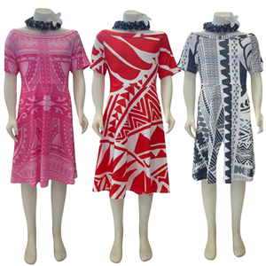 Vestido de sirena con trompeta de arte polinesio personalizado de las Islas del Pacífico, estilo samoano y fisi, de manga corta, con cola de pez, tallas grandes para mujer - Product Image 4