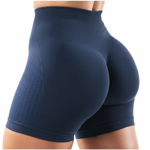 กางเกงขาสั้นออกกำลังกาย/วิ่ง/ปั่นจักรยาน เอวยางยืดสูง นุ่มมาก ไร้ตะเข็บ ผ้ายืดสี่ทิศทาง ผลิตจากผ้าสแปนเด็กซ์/ไนลอน พร้อมตัวอักษร - Product Image 1