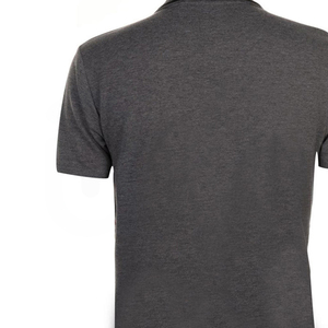Polo de Manga Corta para Hombre, Color Gris Oscuro, Tejido Sólido, Corte Regular Informal - Product Image 4